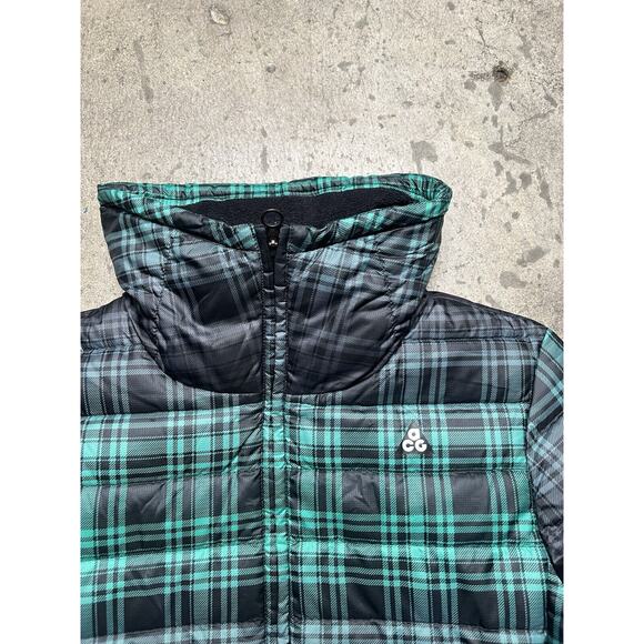 Vintage 2010 Nike Tartan Down Fill Puffer Jacket Women’s Size M‎ 377021-018 Rare - Picture 3 of 13